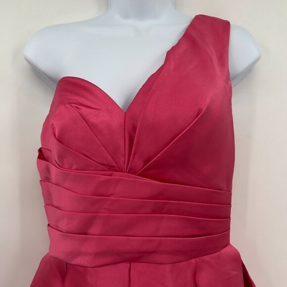 Stacees One Shoulder Sleeveless Pleated Built In Bra Lined Mini Dress Women's - Picture 3 of 14